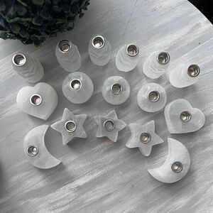 Selenite mini candle holder